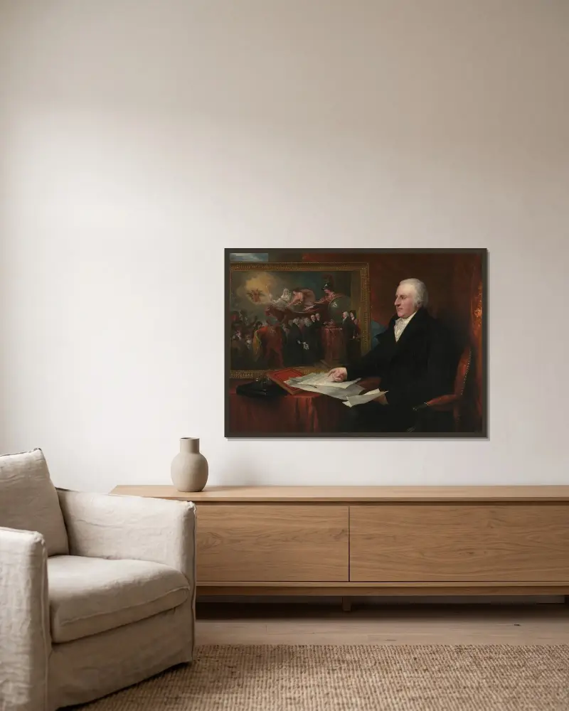 John Eardley Wilmot von Benjamin West gerahmt an einer Wand