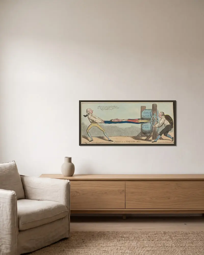 Johnny in einer Flachmühle von Benjamin West gerahmt an einer Wand