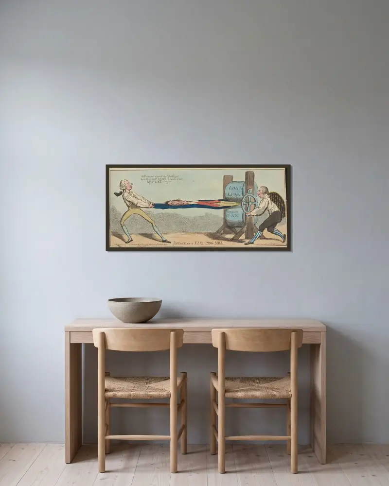 Johnny in einer Flachmühle von Benjamin West gerahmt an einer Wand