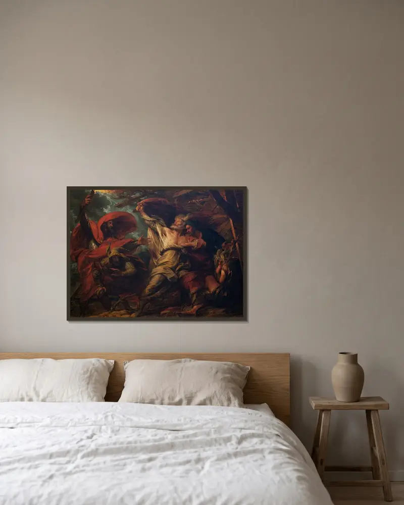 König Lear von Benjamin West gerahmt an einer Wand