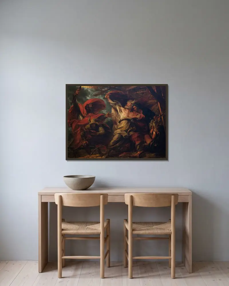König Lear von Benjamin West gerahmt an einer Wand