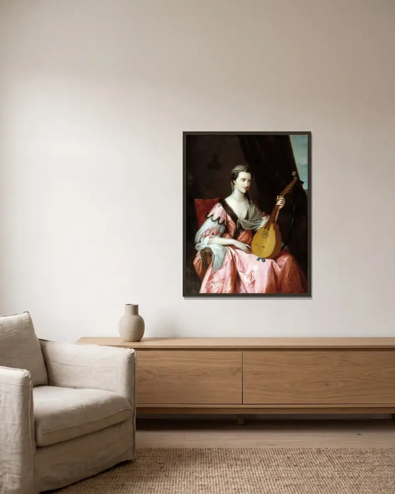 Mary Hopkinson av Benjamin West inramad på en vägg