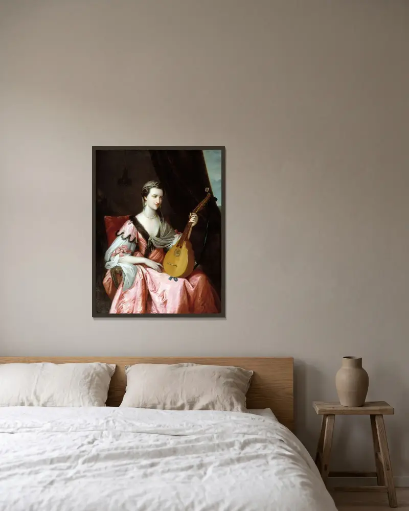 Mary Hopkinson av Benjamin West inramad på en vägg