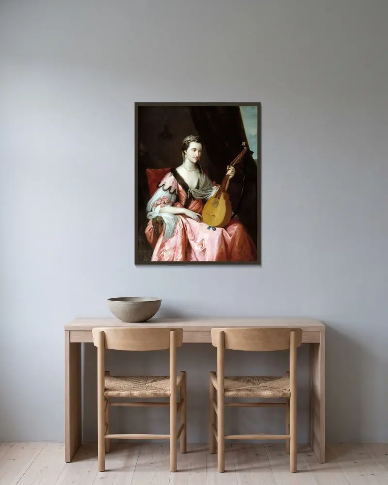 Mary Hopkinson av Benjamin West inramad på en vägg