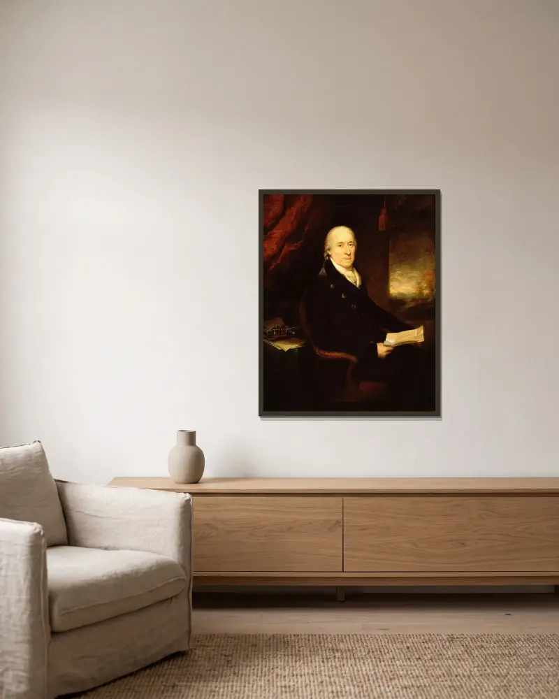 Porträtt av en man av Benjamin West inramad på en vägg