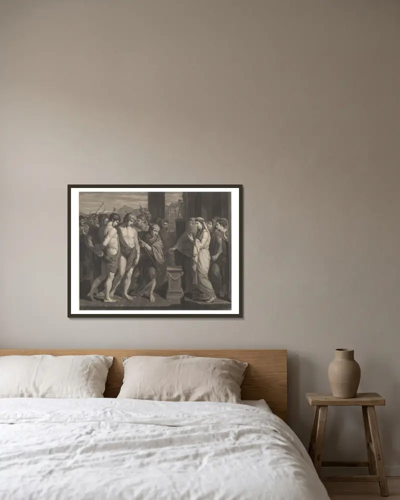 Pylades und Orestes von Benjamin West gerahmt an einer Wand