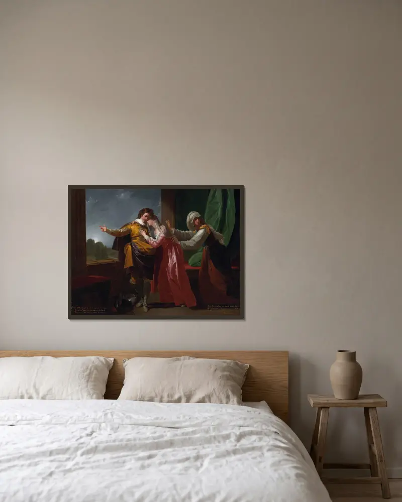 Romeo und Julia von Benjamin West gerahmt an einer Wand