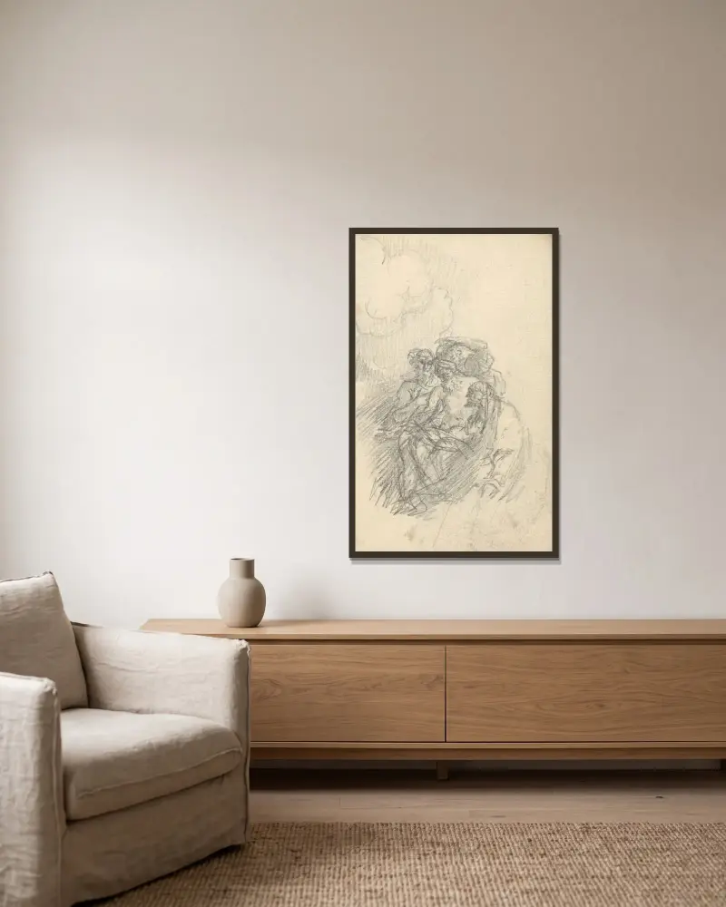 Studie – Nr. 3 von Benjamin West gerahmt an einer Wand