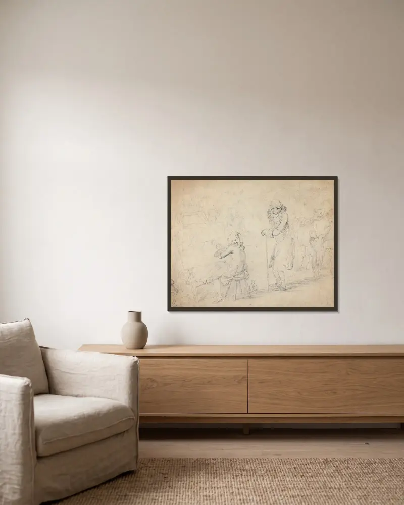 Der Kenner von Benjamin West gerahmt an einer Wand
