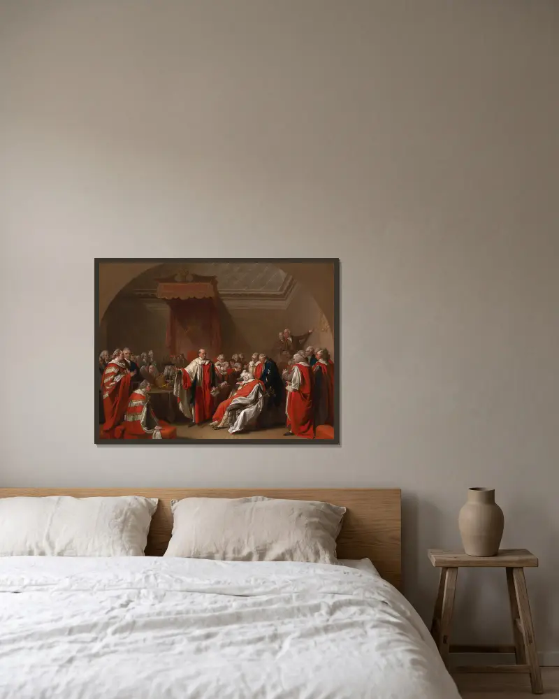 Der Tod des Chatham von Benjamin West gerahmt an einer Wand