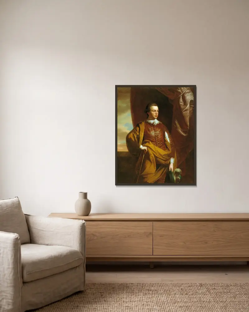 Thomas Middleton of The Oaks av Benjamin West inramad på en vägg