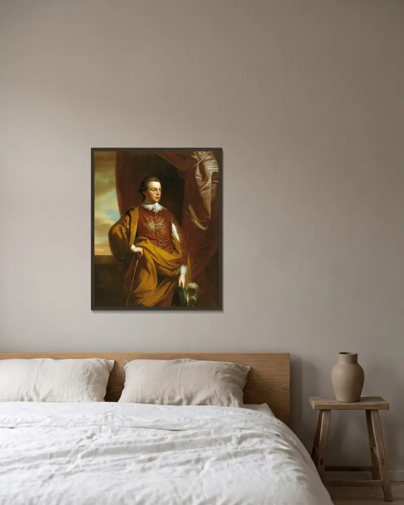 Thomas Middleton of The Oaks av Benjamin West inramad på en vägg