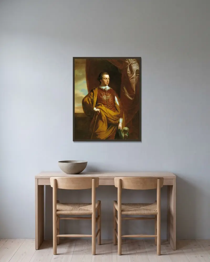 Thomas Middleton of The Oaks av Benjamin West inramad på en vägg