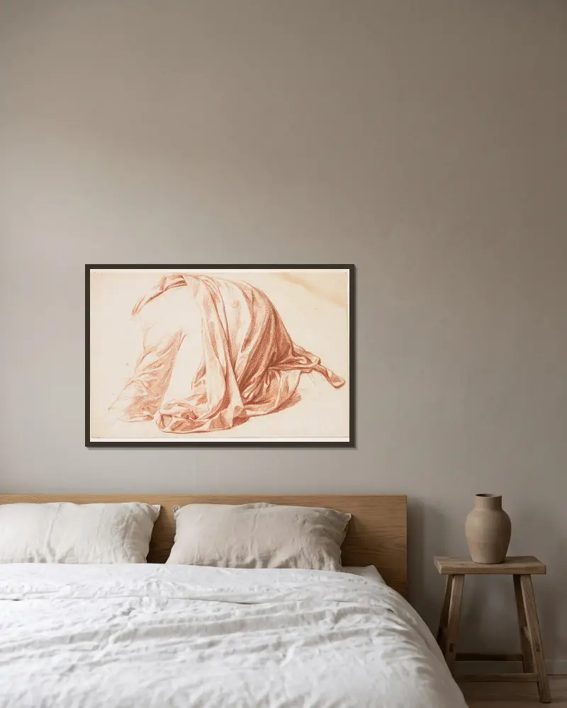 Studie draperie, Bernard Picart v rámu na stěně