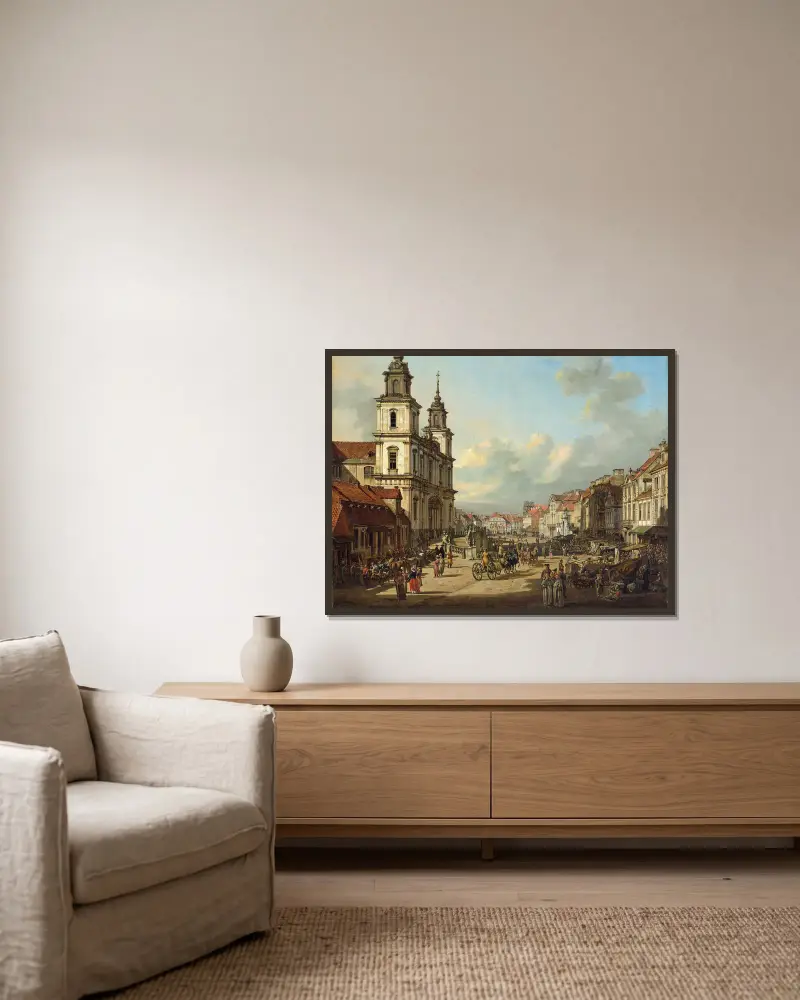Church of the Holy Cross in Warsaw av Bernardo Bellotto inramad på en vägg