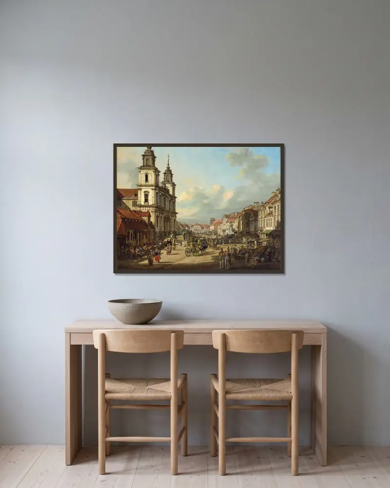 Church of the Holy Cross in Warsaw av Bernardo Bellotto inramad på en vägg