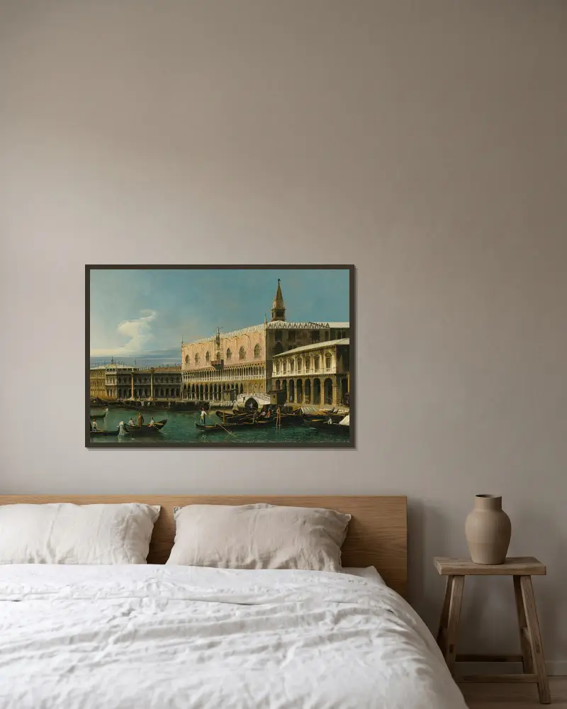 Venice, A View Of The Molo, Looking West, With The Palazzo Ducale And South Side Of The Piazzetta av Bernardo Bellotto inramad på en vägg