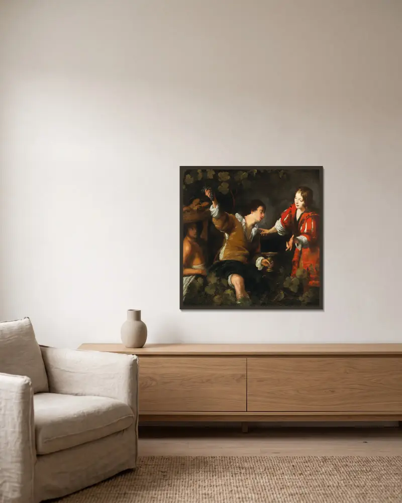Józef tłumaczący sny, Bernardo Strozzi w ramie na ścianie