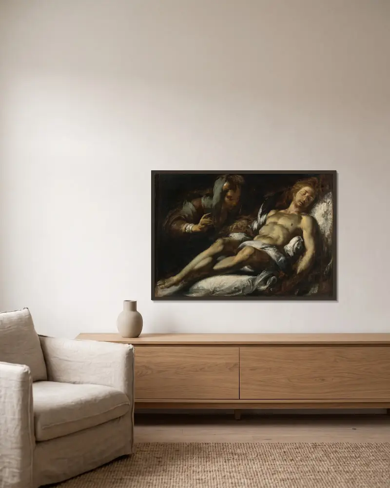Pietà, Bernardo Strozzi v rámu na stěně