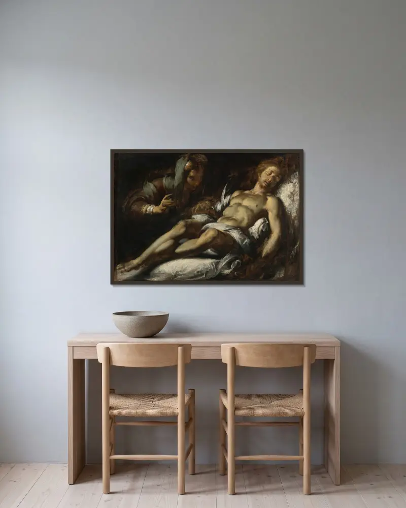 Pietà, Bernardo Strozzi v rámu na stěně