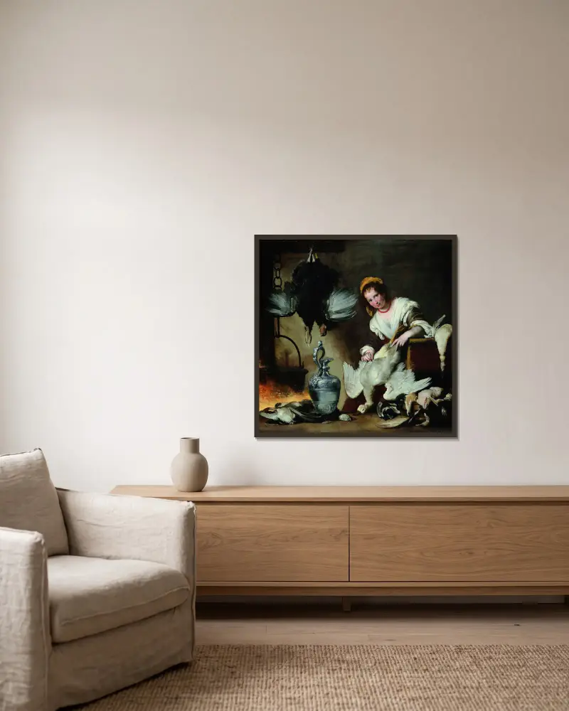Kuchařka, Bernardo Strozzi v rámu na stěně