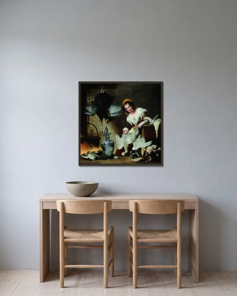 Kuchařka, Bernardo Strozzi v rámu na stěně