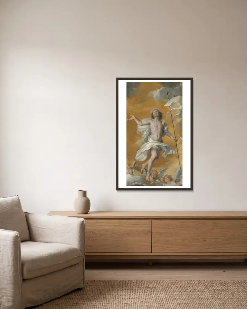 Zmrtvýchvstalý Kristus, Bernardo Strozzi v rámu na stěně