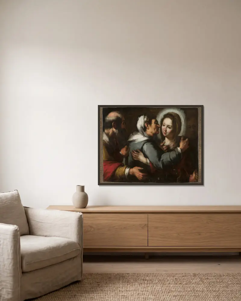Navštívení, Bernardo Strozzi v rámu na stěně