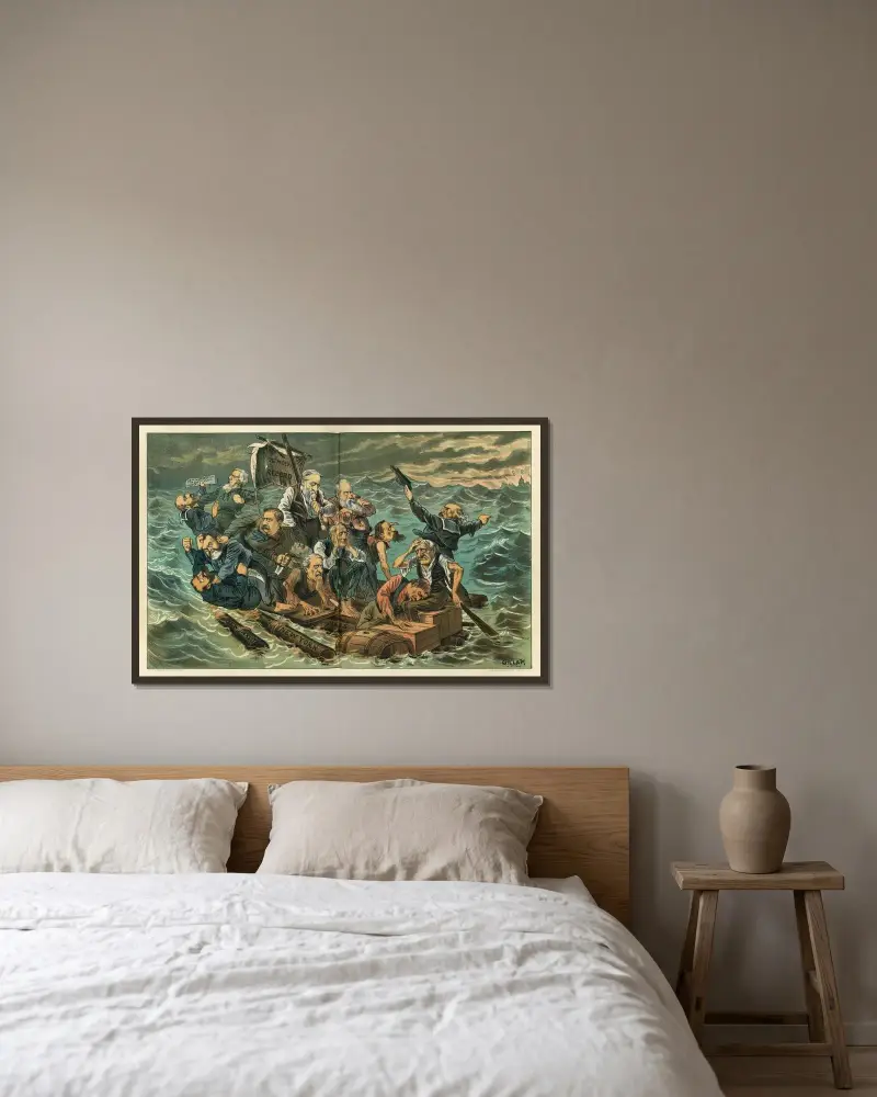 Wieder danebengegriffen! von Bernhard Gillam gerahmt an einer Wand
