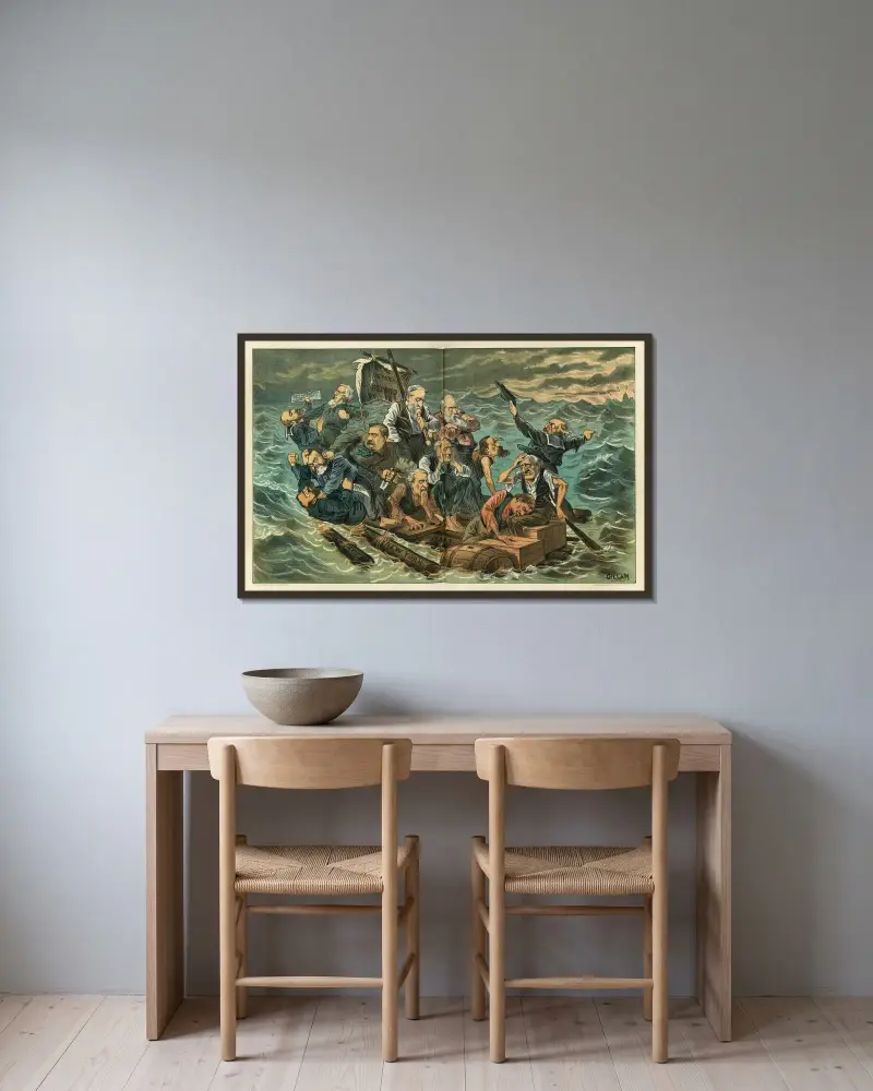 Wieder danebengegriffen! von Bernhard Gillam gerahmt an einer Wand