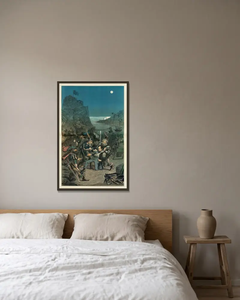 Unsere Raubritter von Bernhard Gillam gerahmt an einer Wand
