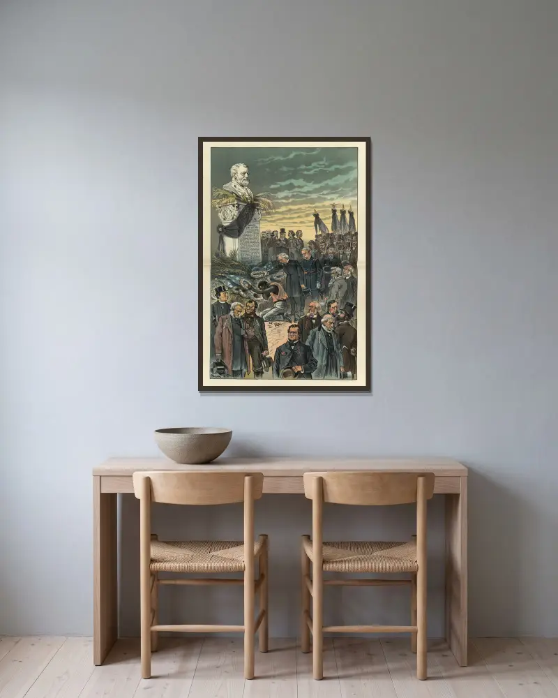 Peace, and the good will of all men av Bernhard Gillam inramad på en vägg