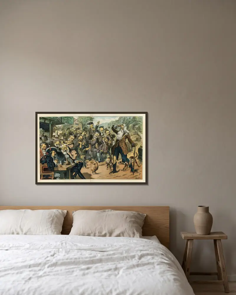 Rip Van Winkles Rückkehr von Bernhard Gillam gerahmt an einer Wand