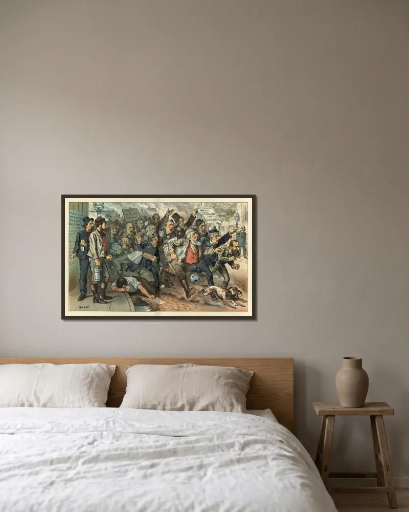 Haltet den Dieb! von Bernhard Gillam gerahmt an einer Wand