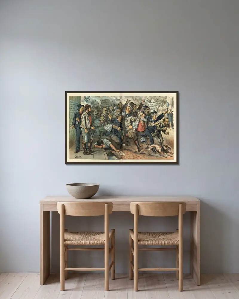 Haltet den Dieb! von Bernhard Gillam gerahmt an einer Wand