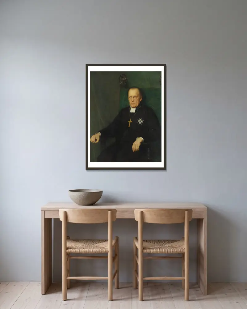 Bischof Gottfrid Billing, Lund von Bernhard Österman gerahmt an einer Wand