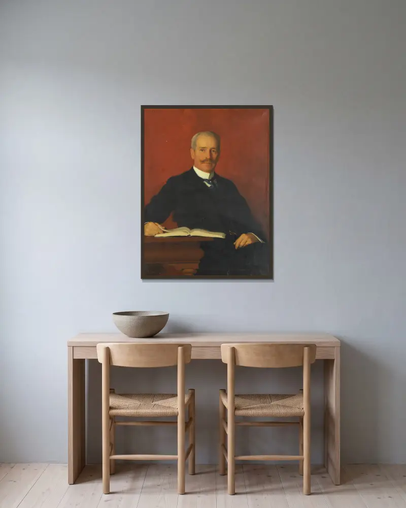 Governor Lennart Reuterskiöld av Bernhard Österman inramad på en vägg