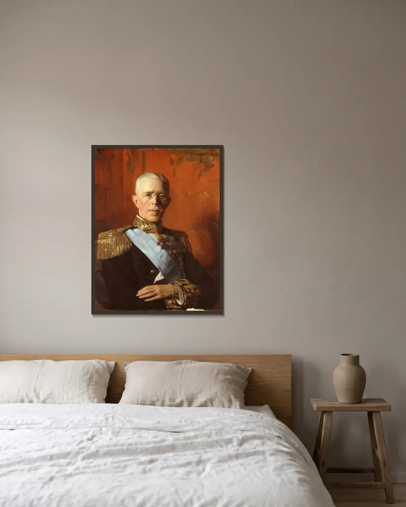 Gustav V (1858–1950), Sveriges konung av Bernhard Österman inramad på en vägg