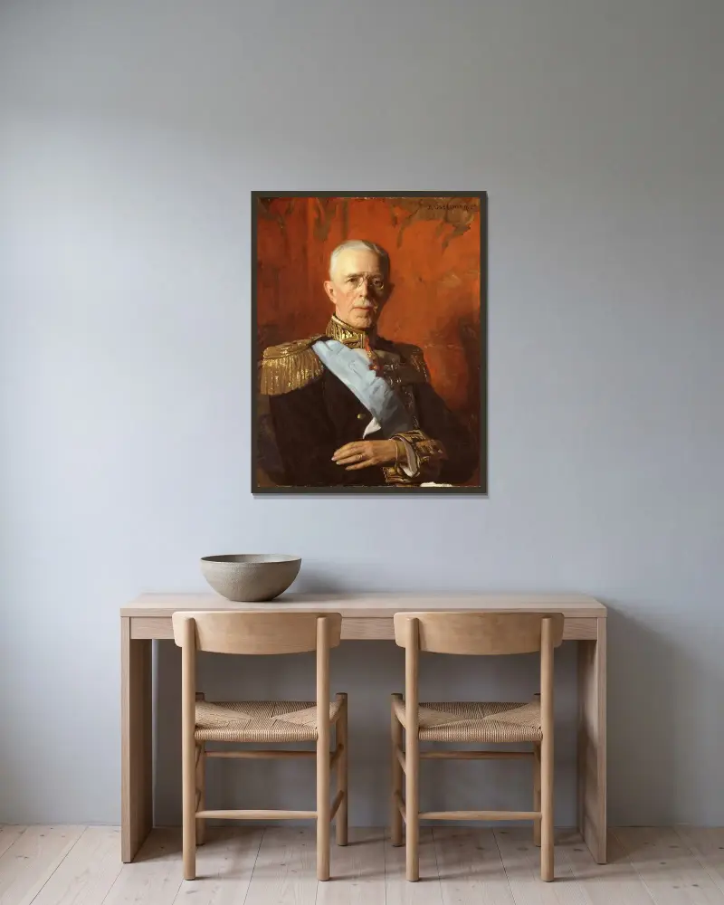 Gustav V (1858–1950), Sveriges konung av Bernhard Österman inramad på en vägg