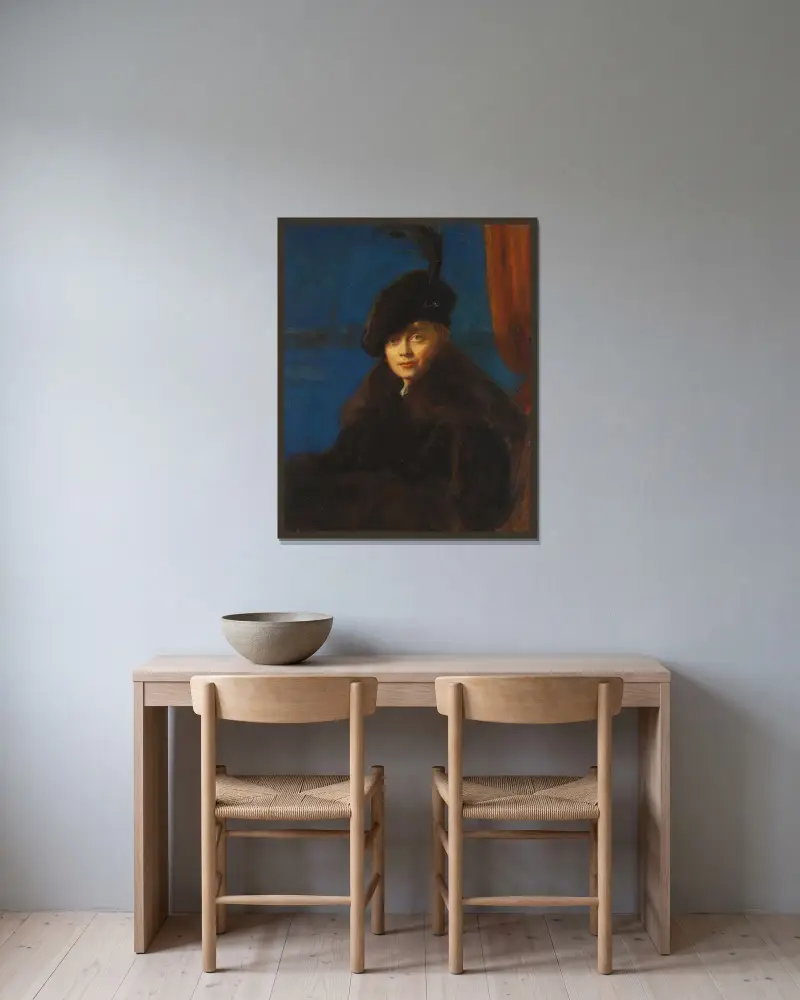 Hilda Österman av Bernhard Österman inramad på en vägg
