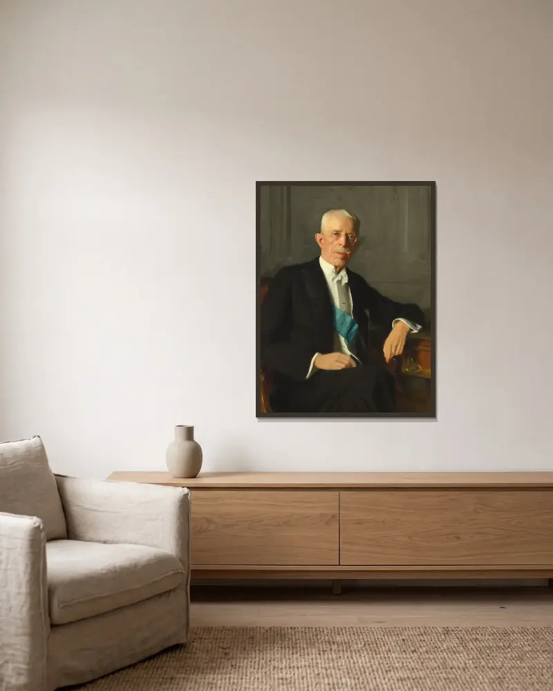 Král Gustav V, 1938, Bernhard Österman v rámu na stěně