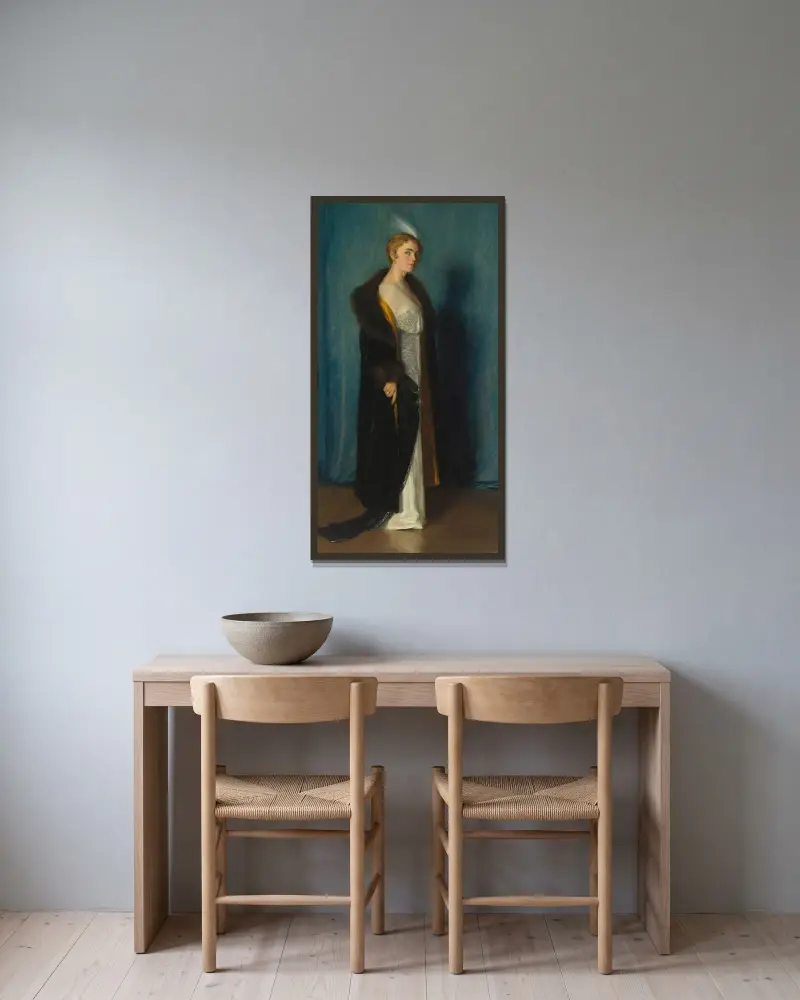 Porträtt av Hilda Österman av Bernhard Österman inramad på en vägg