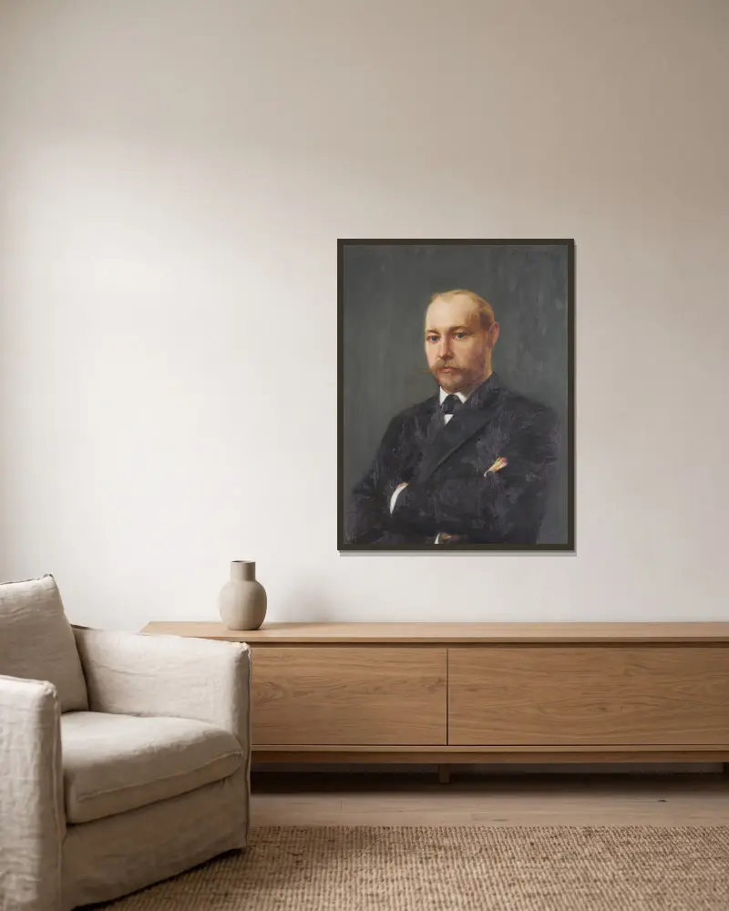 Portret Johna Jäderströma (1861-1918), Bernhard Österman w ramie na ścianie
