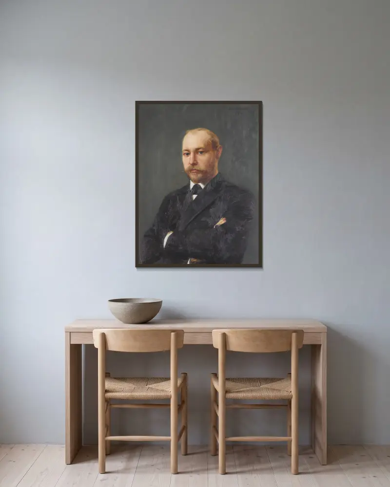 Portret Johna Jäderströma (1861-1918), Bernhard Österman w ramie na ścianie