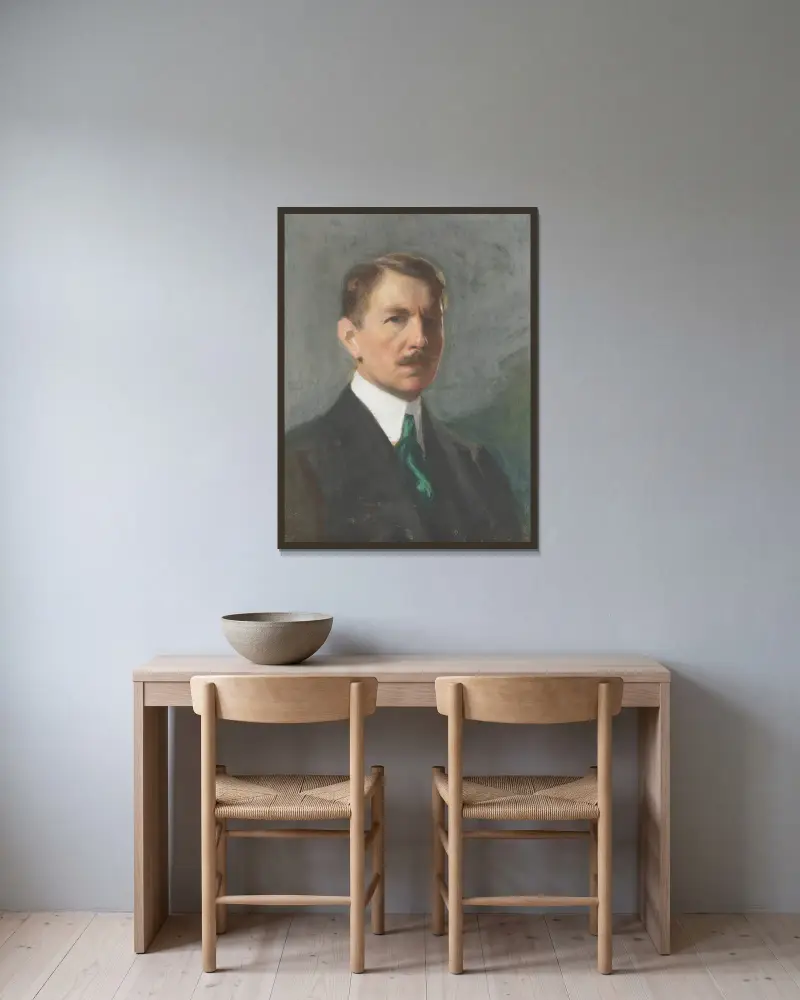 Autoportrét, 1899, Bernhard Österman v rámu na stěně