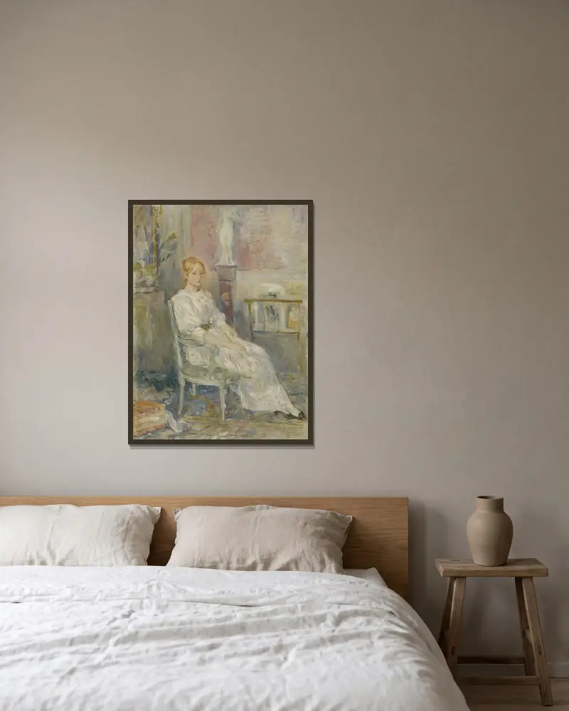 Alice Gamby dans le salon av Berthe Morisot inramad på en vägg