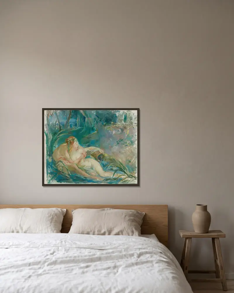 Apollon Révélant sa Divinité à la Bergère Issé (after François Boucher) av Berthe Morisot inramad på en vägg