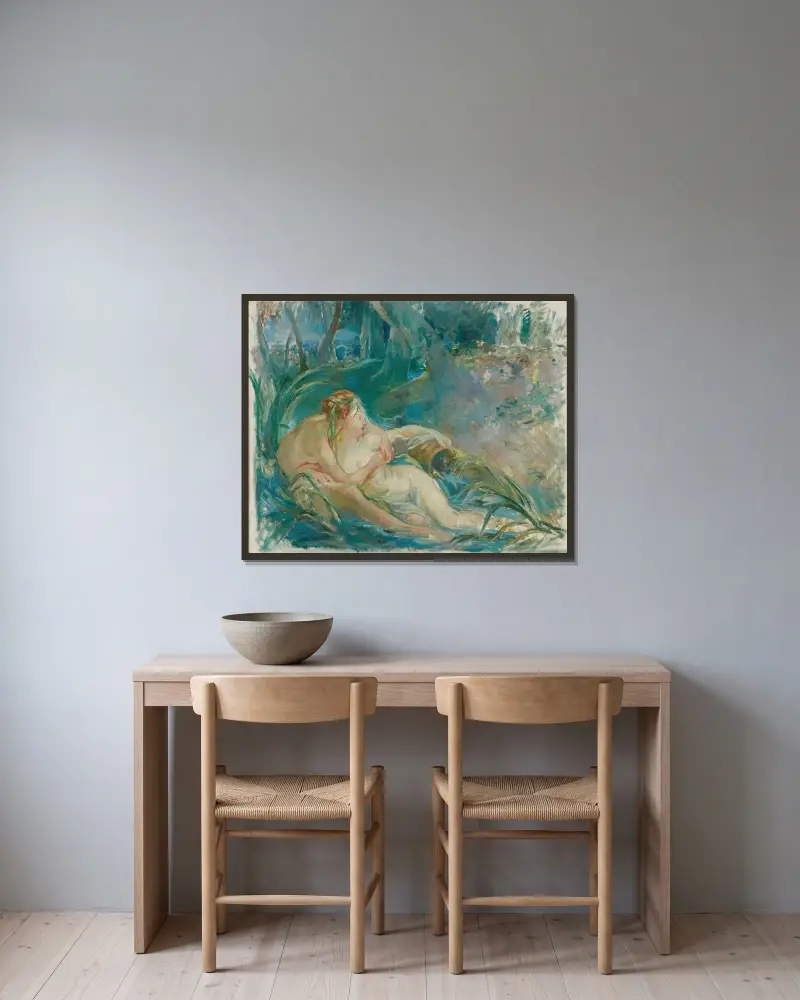 Apollon Révélant sa Divinité à la Bergère Issé (after François Boucher) av Berthe Morisot inramad på en vägg
