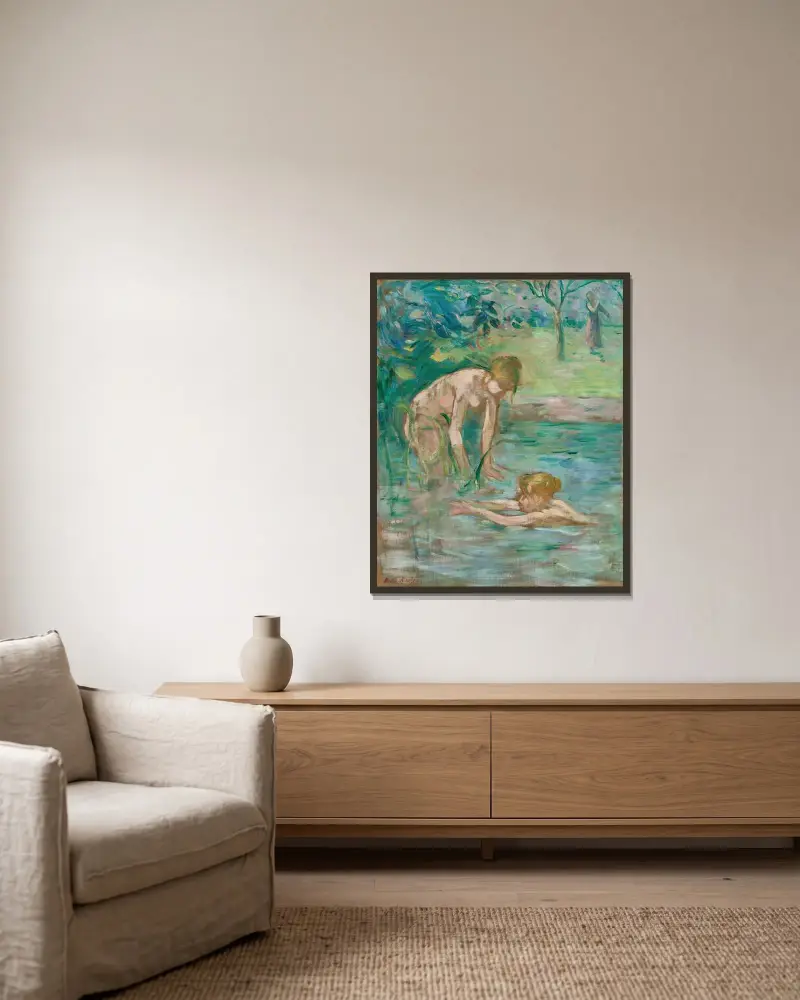 Koupající se ženy, Berthe Morisot v rámu na stěně