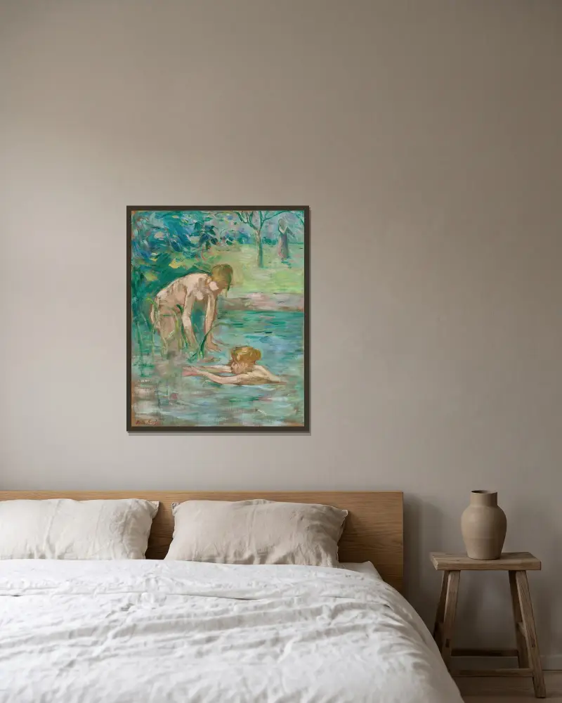 Koupající se ženy, Berthe Morisot v rámu na stěně